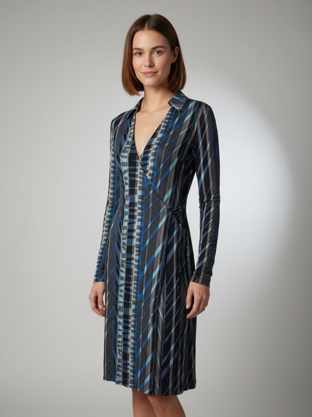 Vintage DKNY Silk Wrap-Style Dress (has a couple pulls in fabric) Size M